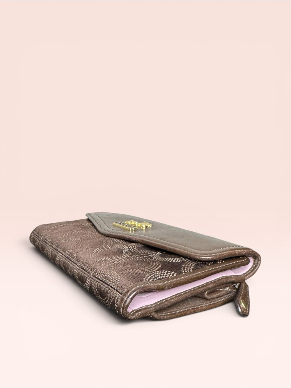 Coach Madison Signature Op Art Dotted Trifold Wallet - Picture 5 of 9
